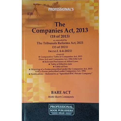 Companies Act, 2013 Bare Act by Professional Book Publishers [Edn. 2022]
